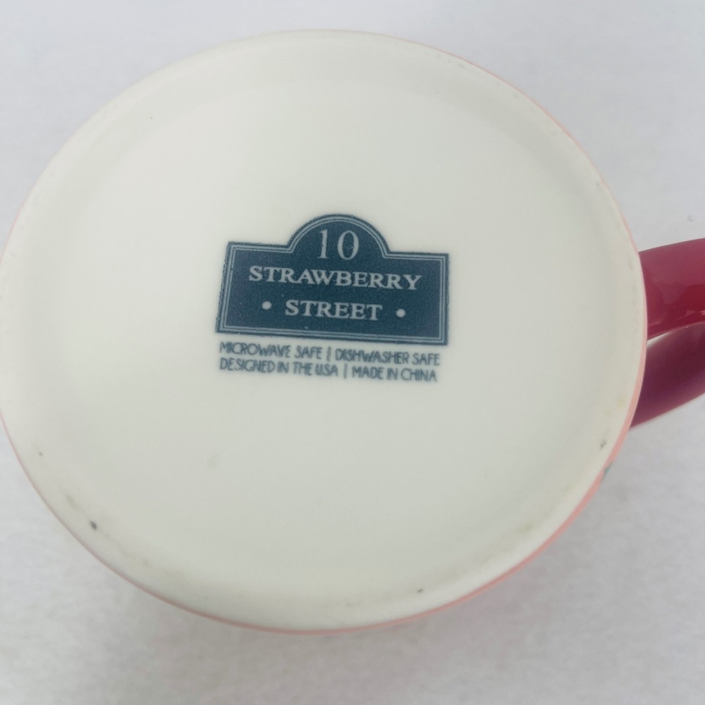 10 Strawberry Street Coffee Mug Pink Christmas Dogs Holiday Sweater Ceramic Exc - Picture 10 of 10